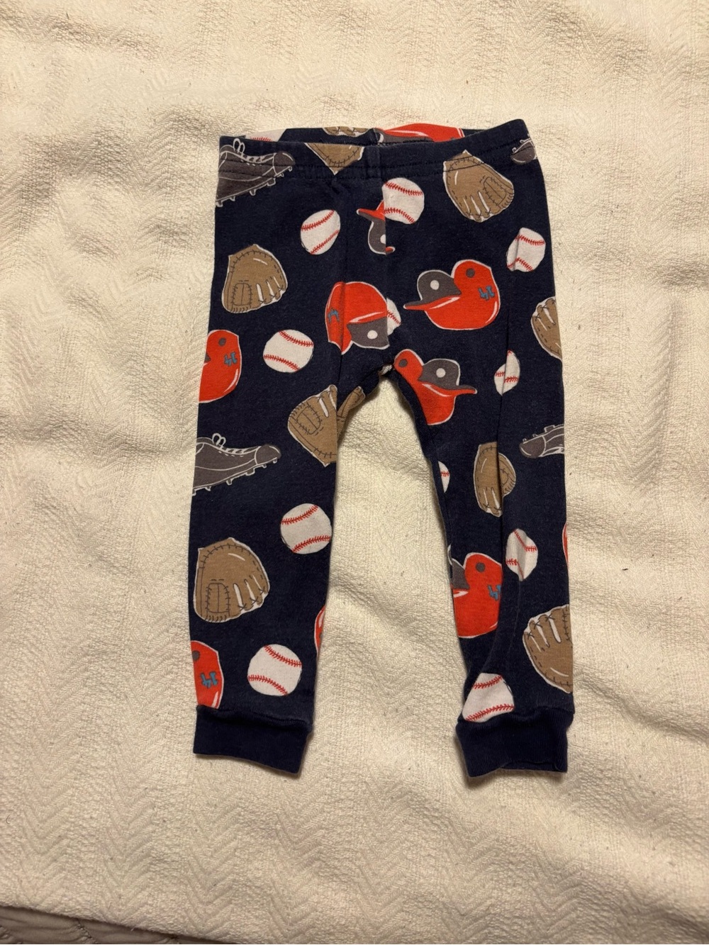 Navy Baseball Print Toddler Leggings